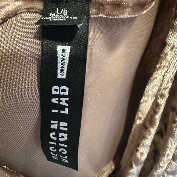 Design Lab Lord & Taylor Asymmetrical Velvet Dress in Mocha - Picture 3 of 5